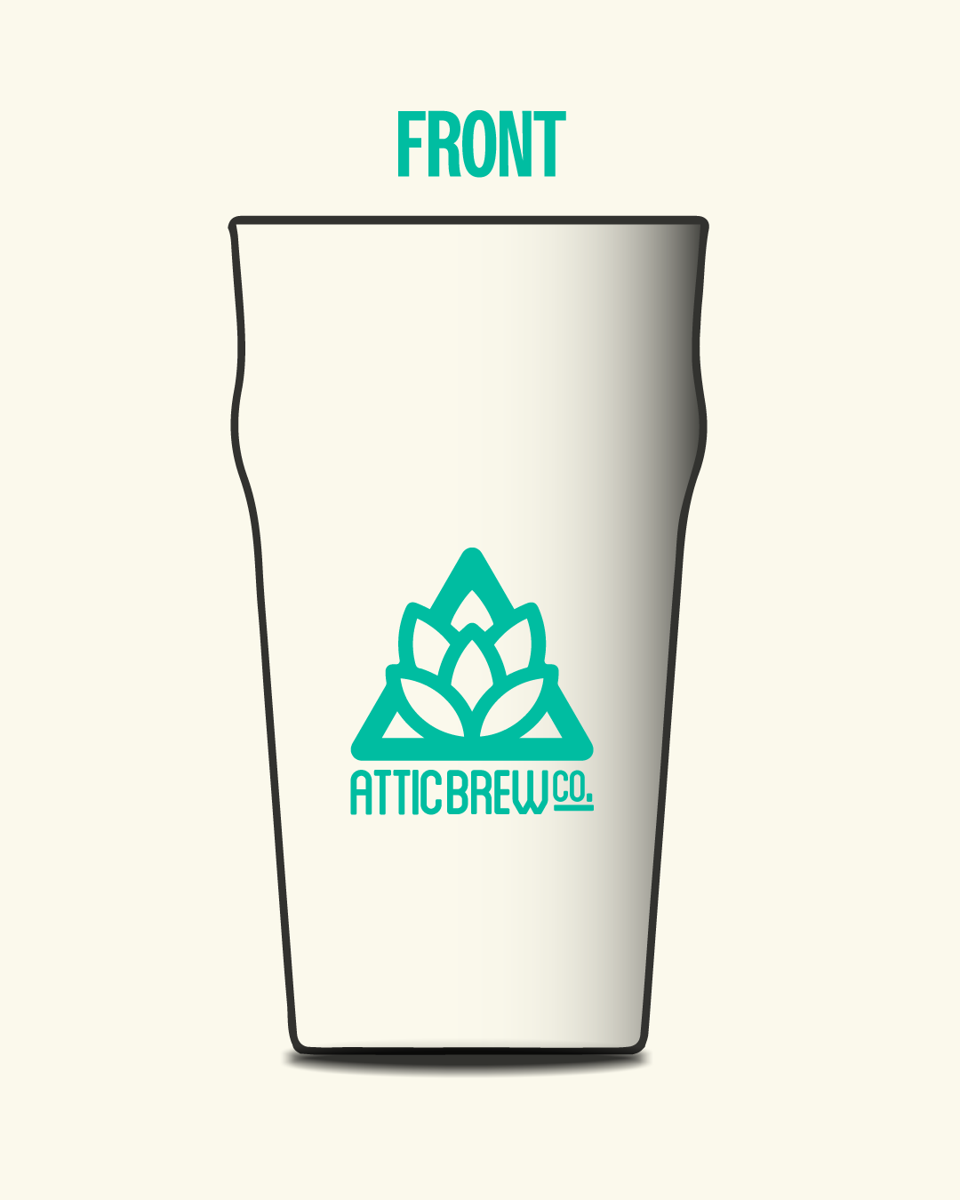 Attic Pint Glass Green