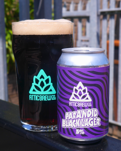 The Paranoid Black Lager & T-Shirt Box